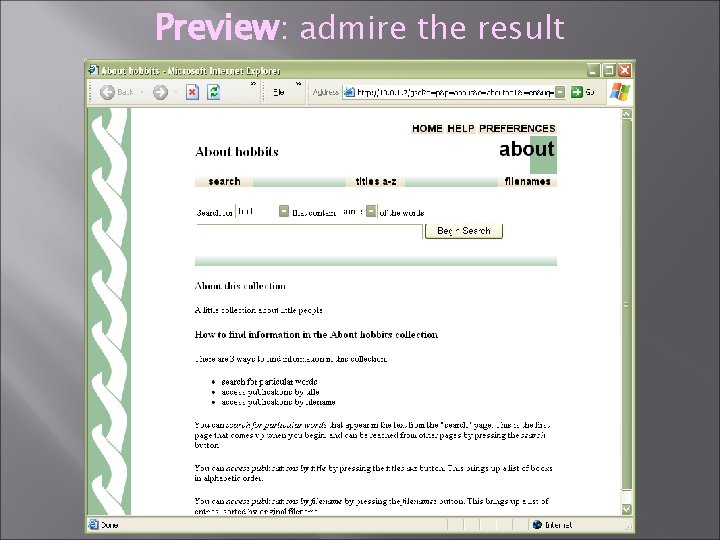 Preview: admire the result 