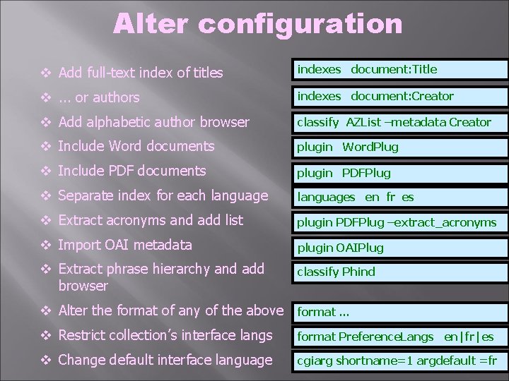 Alter configuration v Add full-text index of titles indexes document: Title additional indexes line