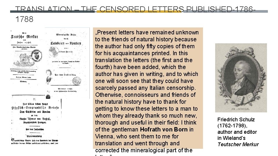 TRANSLATION – THE CENSORED LETTERS PUBLISHED-17861788 „Present letters have remained unknown to the friends