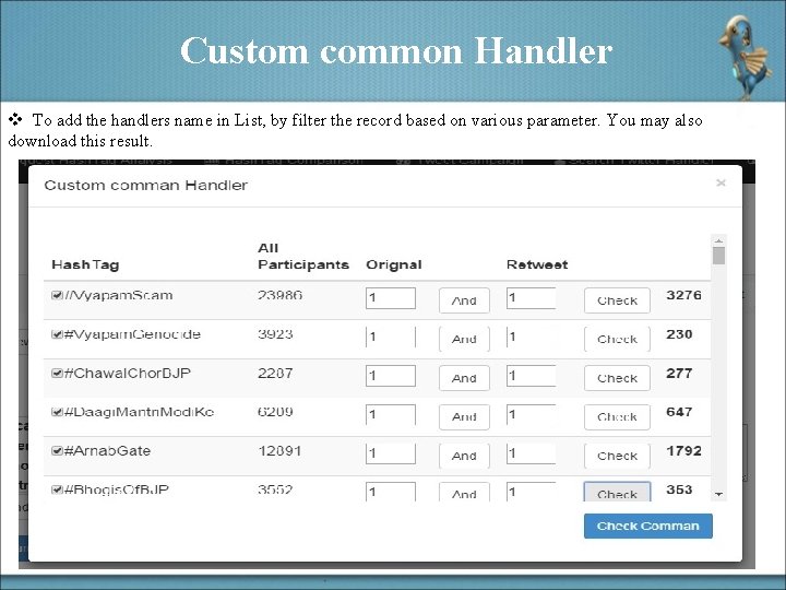 Custom common Handler v To add the handlers name in List, by filter the