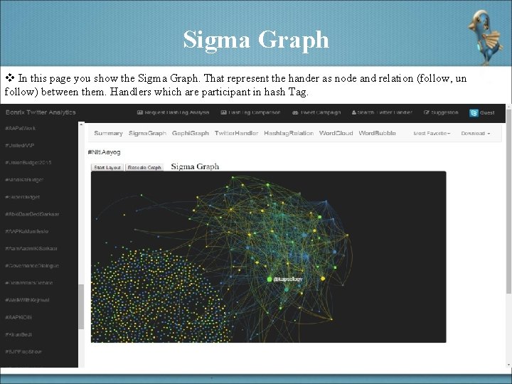 Sigma Graph v In this page you show the Sigma Graph. That represent the