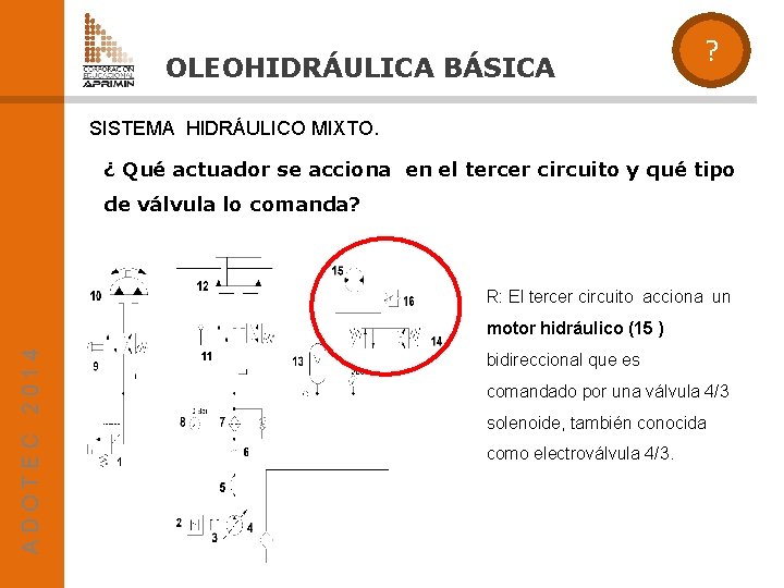OLEOHIDRÁULICA BÁSICA ? SISTEMA HIDRÁULICO MIXTO. ¿ Qué actuador se acciona en el tercer