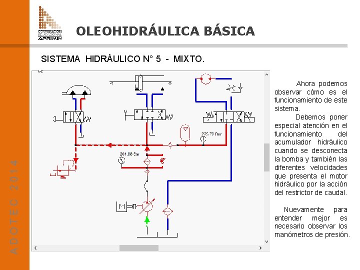 OLEOHIDRÁULICA BÁSICA ADOTEC 2014 SISTEMA HIDRÁULICO N° 5 - MIXTO. Ahora podemos observar cómo