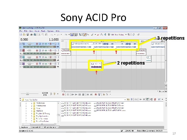 Sony ACID Pro 3 repetitions 2 repetitions 17 