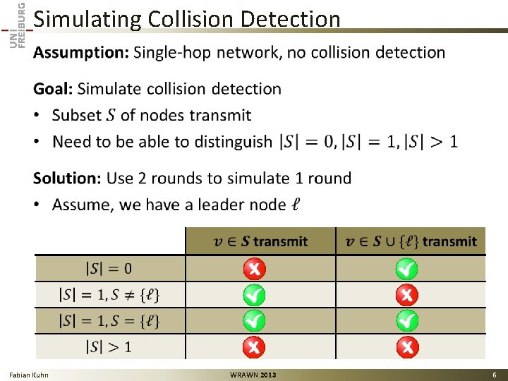 Simulating Collision Detection • Fabian Kuhn WRAWN 2013 6 