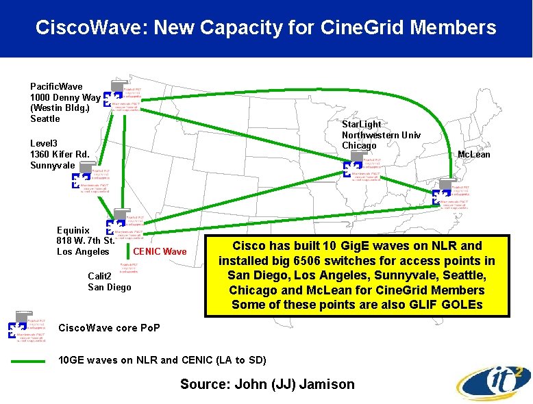 Cisco. Wave: New Capacity for Cine. Grid Members Pacific. Wave 1000 Denny Way (Westin