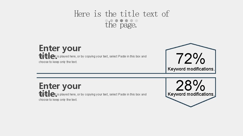 Here is the title text of the page. Enter your title. Your content is