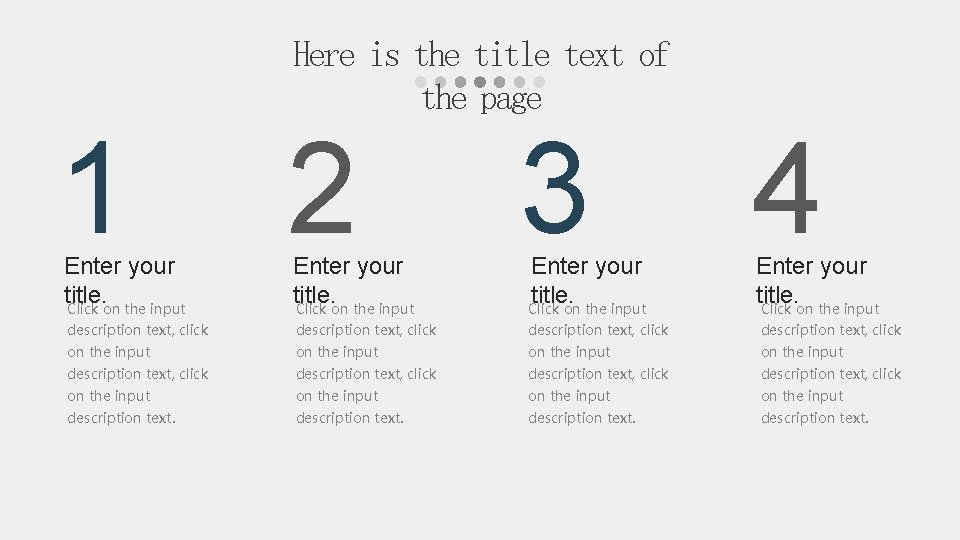 Here is the title text of the page 1 Enter your title. Click on