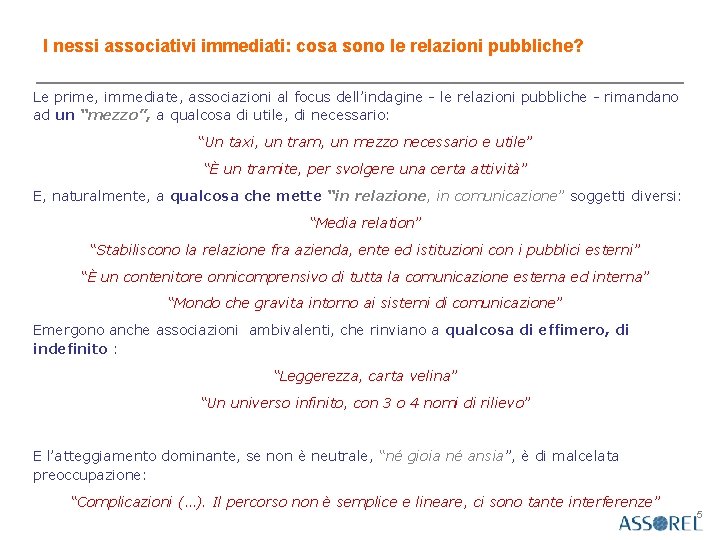 I nessi associativi immediati: cosa sono le relazioni pubbliche? Le prime, immediate, associazioni al