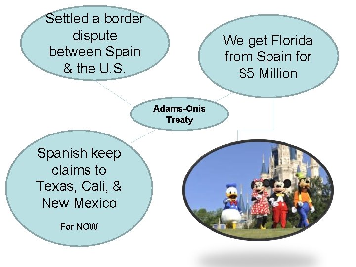 Settled a border dispute between Spain & the U. S. We get Florida from