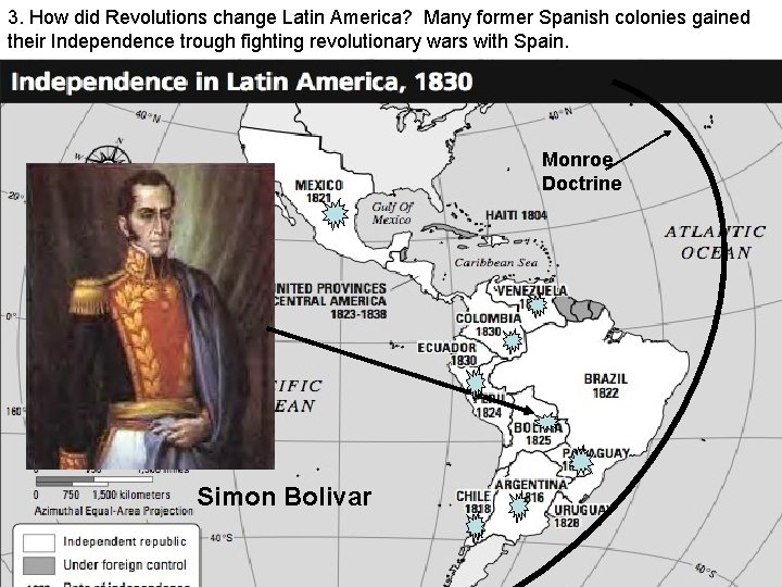 3. How did Revolutions change Latin America? Many former Spanish colonies gained their Independence