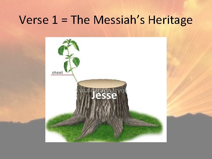 Verse 1 = The Messiah’s Heritage 
