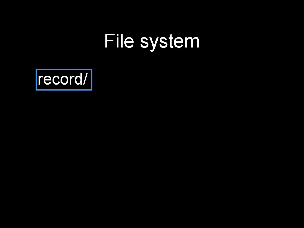 File system record/ 