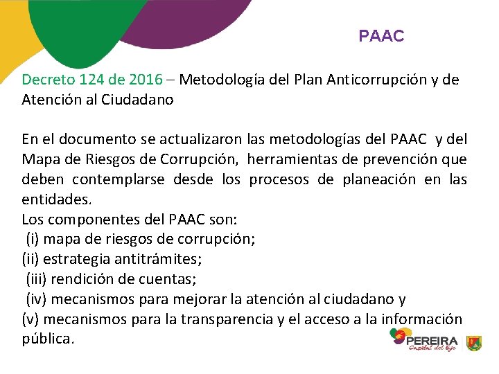 PAAC Decreto 124 de 2016 – Metodología del Plan Anticorrupción y de Atención al