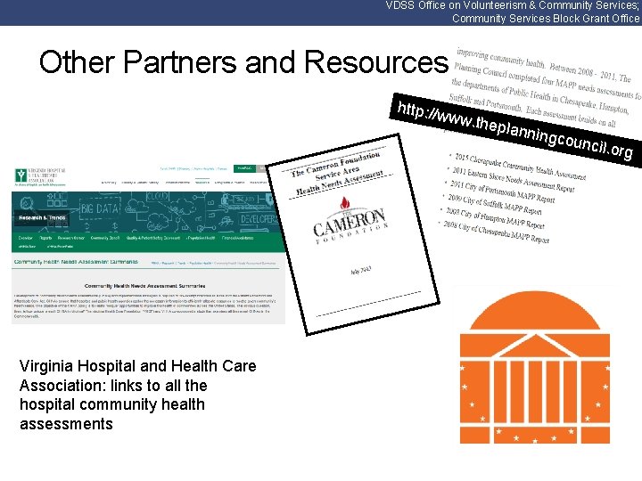 VDSS Office on Volunteerism & Community Services; Community Services Block Grant Office Other Partners