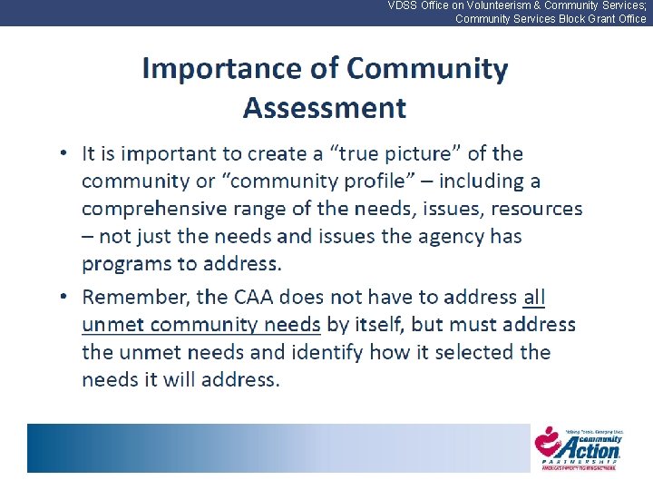 VDSS Office on Volunteerism & Community Services; Community Services Block Grant Office 