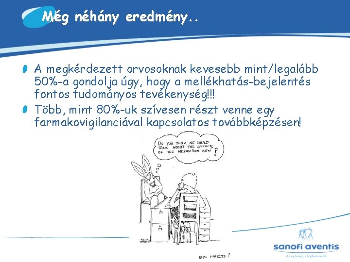 Még néhány eredmény. . A megkérdezett orvosoknak kevesebb mint/legalább 50%-a gondolja úgy, hogy a