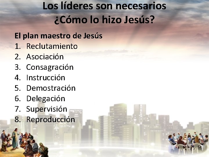 Los líderes son necesarios ¿Cómo lo hizo Jesús? El plan maestro de Jesús 1.