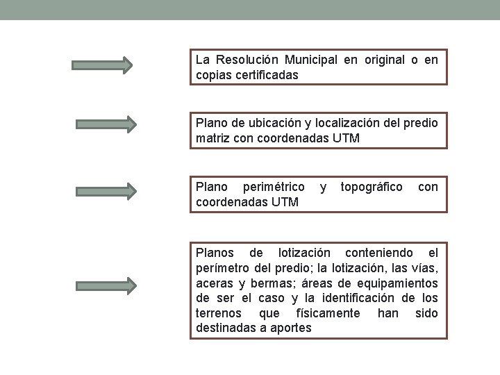 La Resolución Municipal en original o en copias certificadas Plano de ubicación y localización