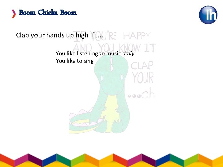Boom Chicka Boom Clap your hands up high if…. . You like listening to