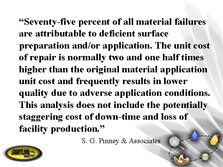 “Seventy-five percent of all material failures are attributable to deficient surface preparation and/or application.