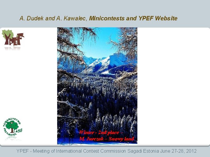 A. Dudek and A. Kawalec, Minicontests and YPEF Website Winter - 2 nd place