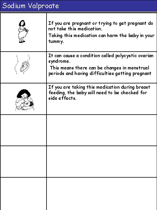 Sodium Valproate If you are pregnant or trying to get pregnant do not take