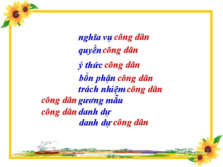 nghĩa vụ công dân quyền công dân ý thức công dân bổn phận công