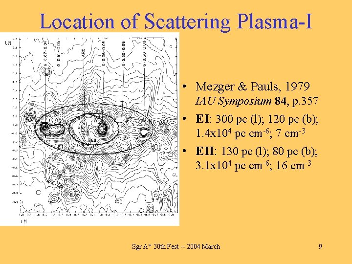 Location of Scattering Plasma-I • Mezger & Pauls, 1979 IAU Symposium 84, p. 357