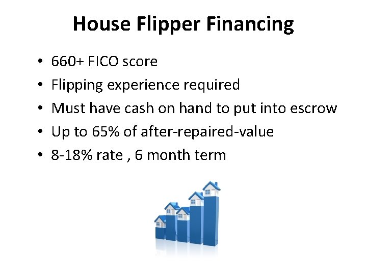 House Flipper Financing • • • 660+ FICO score Flipping experience required Must have