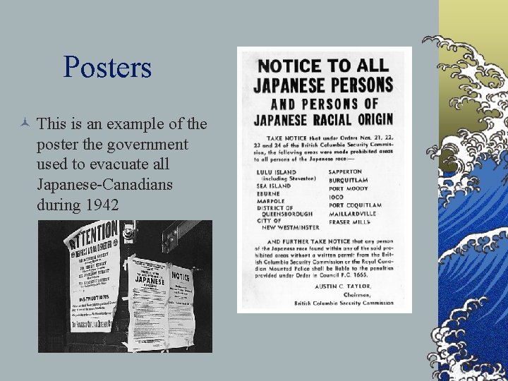 Posters © This is an example of the poster the government used to evacuate