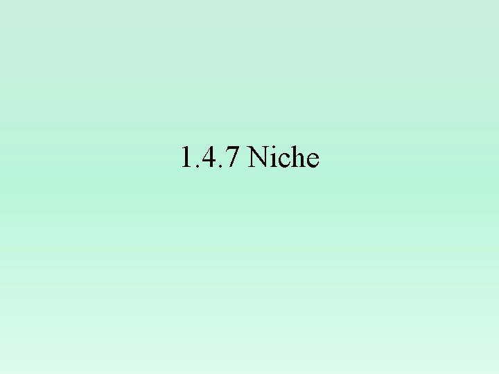 1. 4. 7 Niche 