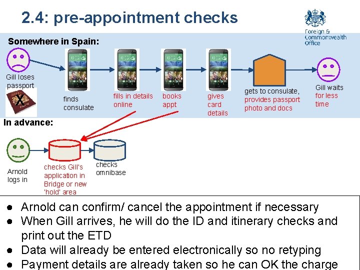 2. 4: pre-appointment checks Somewhere in Spain: Gill loses passport X finds consulate fills