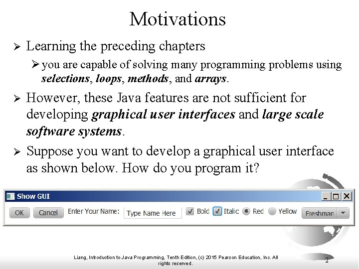 Chapter 9 Objects and Classes Liang Introduction to