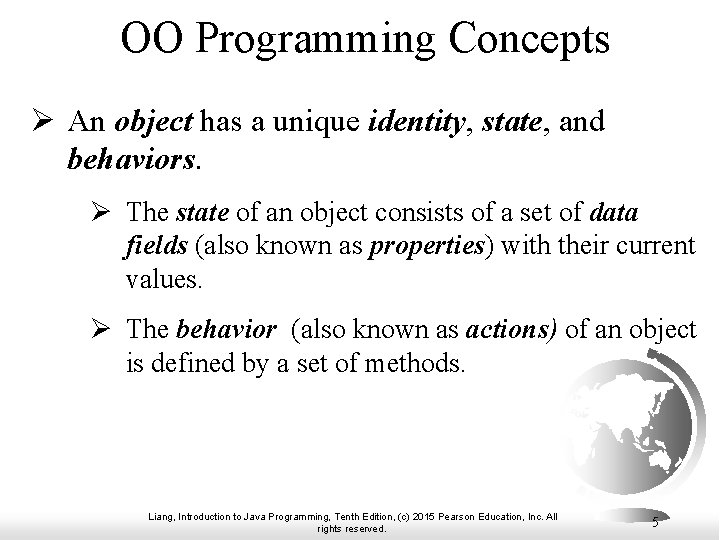 Chapter 9 Objects and Classes Liang Introduction to
