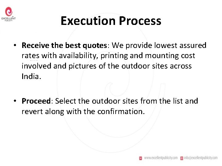 Execution Process • Receive the best quotes: We provide lowest assured rates with availability,