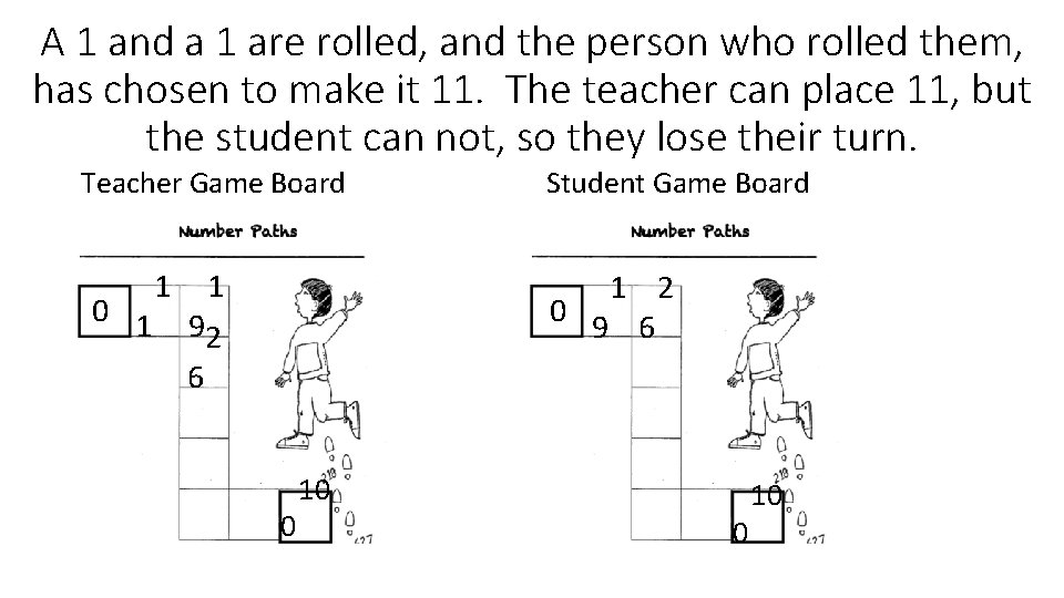 A 1 and a 1 are rolled, and the person who rolled them, has