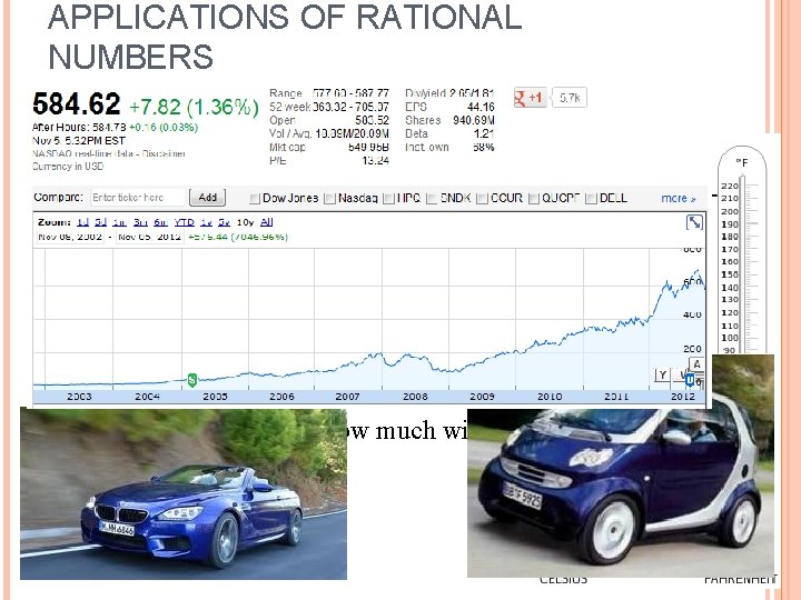 APPLICATIONS OF RATIONAL NUMBERS Temperature conversion: Fahrenheit vs Celsius Fahrenheit - used in USA