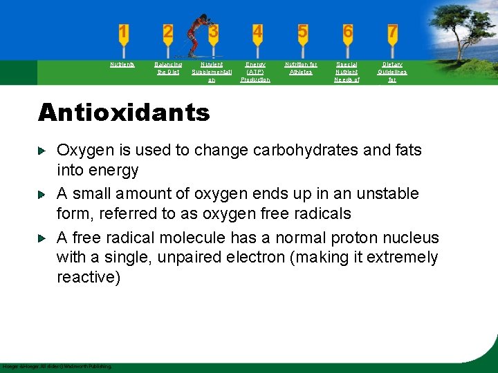 Nutrients Balancing the Diet Nutrient Supplementati on Energy (ATP) Production Nutrition for Athletes Special