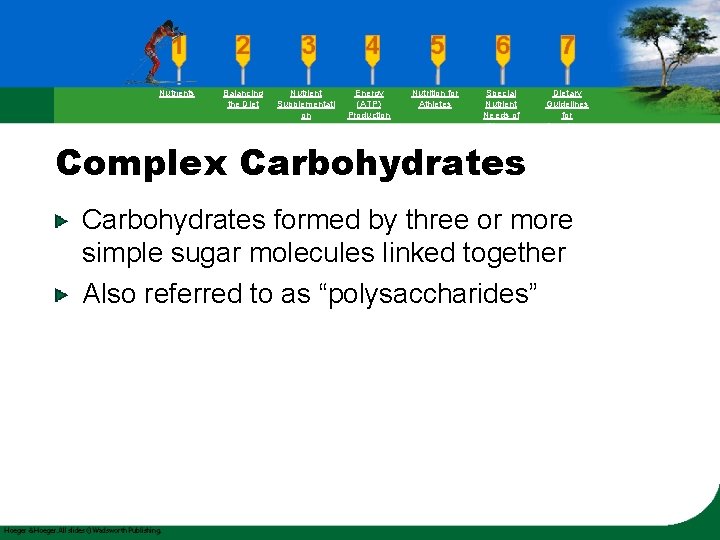 Nutrients Balancing the Diet Nutrient Supplementati on Energy (ATP) Production Nutrition for Athletes Special