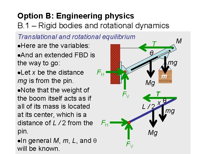 Option B: Engineering physics B. 1 – Rigid bodies and rotational dynamics Translational and