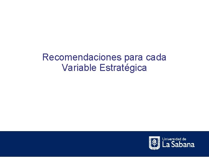 Recomendaciones para cada Variable Estratégica 