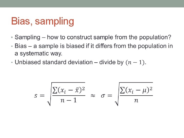 Bias, sampling • 