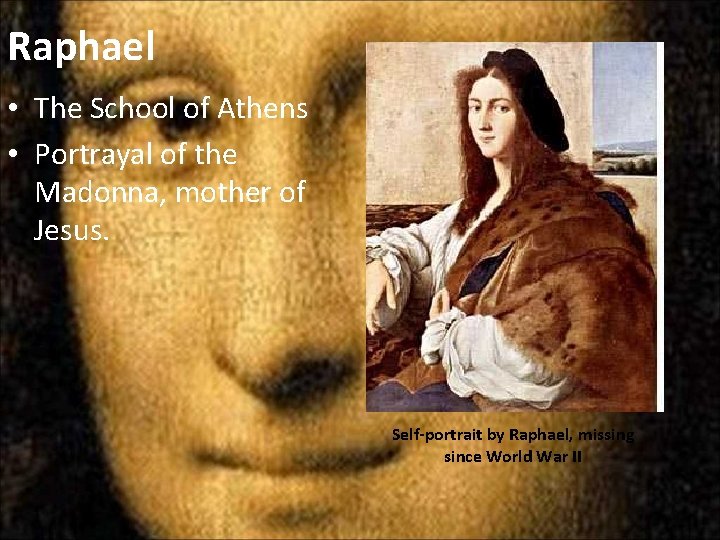 Raphael • The School of Athens • Portrayal of the Madonna, mother of Jesus.