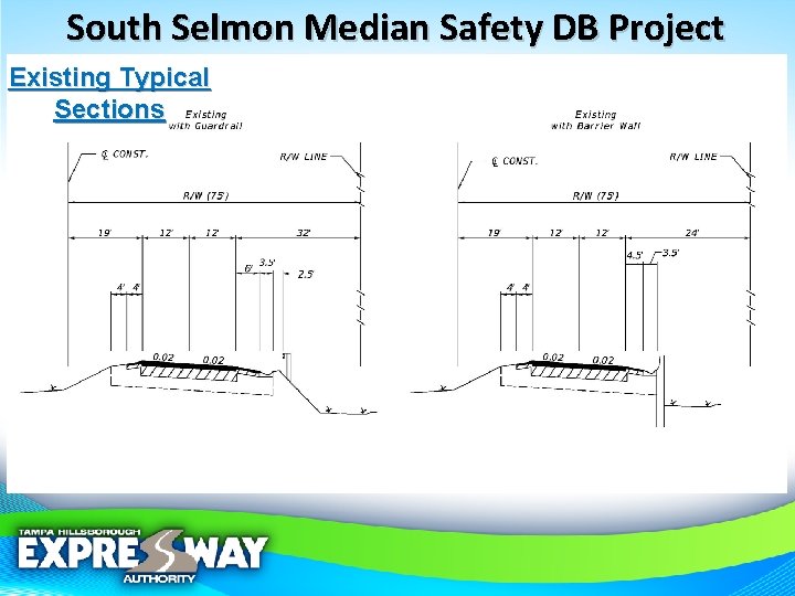 South Selmon Median Safety DB Project Existing Typical Sections 