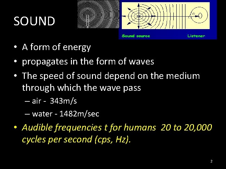 SOUND • A form of energy • propagates in the form of waves •