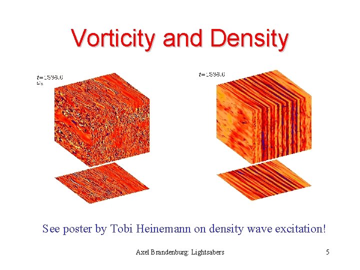 Vorticity and Density See poster by Tobi Heinemann on density wave excitation! Axel Brandenburg: