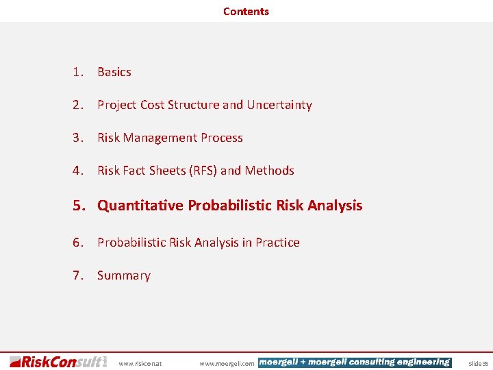 Contents 1. Basics 2. Project Cost Structure and Uncertainty 3. Risk Management Process 4.