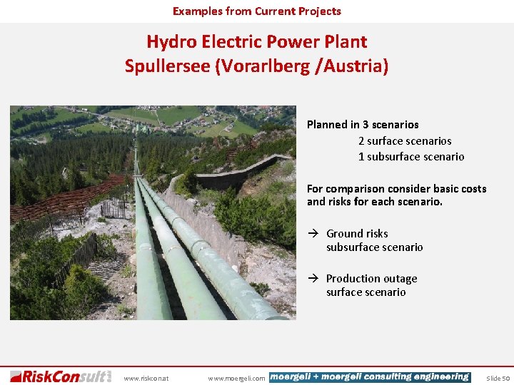 Examples from Current Projects Hydro Electric Power Plant Spullersee (Vorarlberg /Austria) Planned in 3