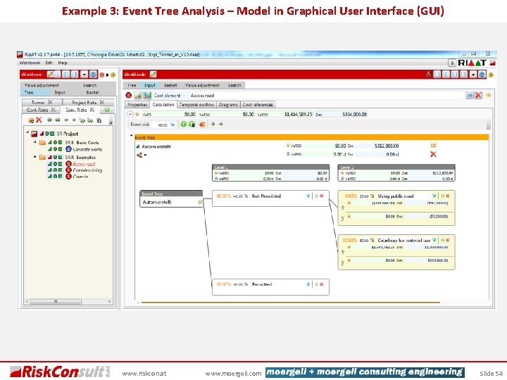 Example 3: Event Tree Analysis – Model in Graphical User Interface (GUI) www. riskcon.